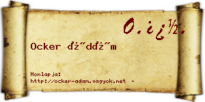 Ocker Ádám névjegykártya